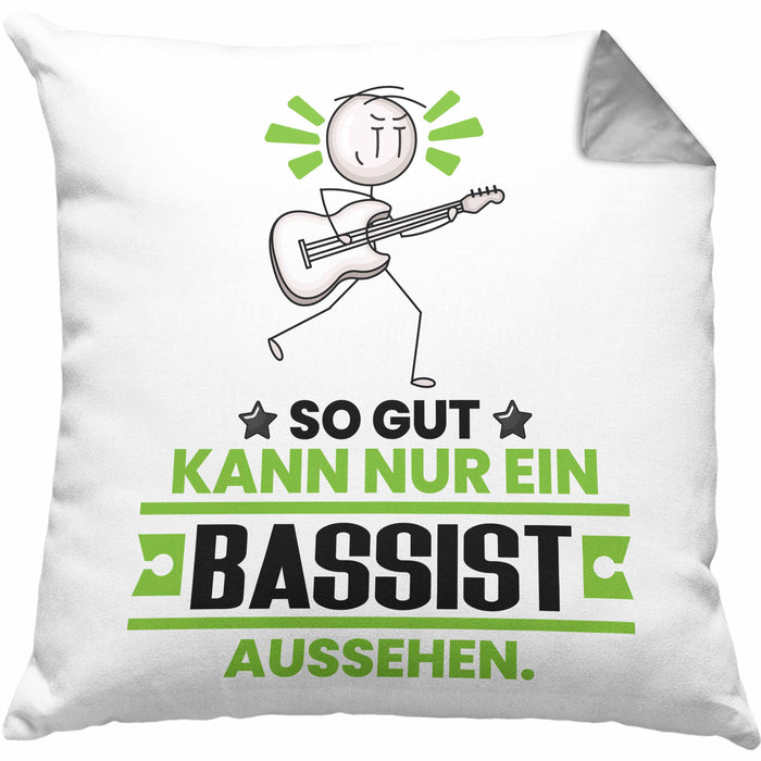 Bassist Geschenk Kissen mit Füllung 40x40 So Gut Kann Nur Ein Bassist Aussehen Geschenkidee (Grau) Grau Trendation