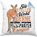 Kissen mit Füllung 40x40 mit Spruch Kundensupport Sie Stellen Wohl Gerne Unnötige Fragen Känguru (Grau) Blau Trendation