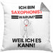 Saxophonist Geschenk Kissen mit Füllung 40x40 Lustiger Spruch Ich Bin Saxophonist Warum Weil Ich Es Kann Geschenkidee Bester Saxophonist Geburtstag (Grau) Grau Trendation