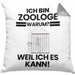 Zoologe Geschenk Kissen mit Füllung 40x40 Lustiger Spruch Ich Bin Zoologe Warum Weil Ich Es Kann Geschenkidee Bester Zoologe Geburtstag (Grau) Grau Trendation