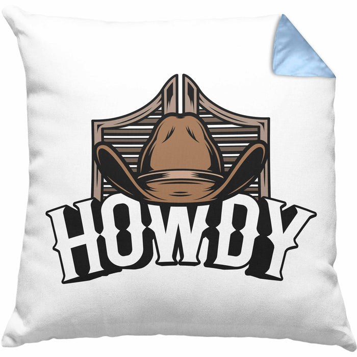 Lustige Kissen mit Füllung 40x40 für Line Dance Fans Howdy Cowboy Geschenkidee (Grau) Blau Trendation