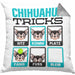Chihuahua Besitzer Kissen mit Füllung 40x40 Geschenk Lustiger Spruch Geschenkidee Chihuahua Tricks Bleib (Grau) Grau Trendation