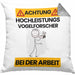 Vogelforscher Kissen mit Füllung 40x40 Geschenk Lustiger Spruch Geschenkidee für Vogelforscher Achtung Hochleistungs Vogelforscher Bei Der Arbeit (Grau) Grau Trendation