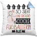 Fußballerin Geschenk Kissen mit Füllung 40x40 Lustig Geschenkidee für Fußballerin Geburtstag So Sieht Eine Richtig Coole Fußballerin Aus Frauen Spruch (Grau) Blau Trendation
