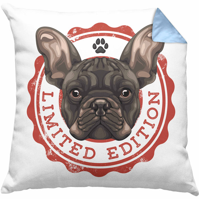 Boxer Hunde Kissen mit Füllung 40x40 Geschenk Hundebesitzerin Boxer Frauchen Herrchen Geschenkidee Kaffee-Kissen mit Füllung 40x40 Limited Edition (Grau) Blau Trendation