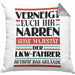 LKW Fahrer Geschenk Kissen mit Füllung 40x40 Geschenke Zubehör Lustig Mann Lkwfahrer Geschenkidee Kissen mit Füllung 40x40 mit Spruch (Grau) Grau Trendation