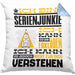 Serienjunkie Geschenk Kaffee-Kissen mit Füllung 40x40 Geschenkidee für Serienjunkie Ich Bin Serienjunkie Ich Kann Es Dir Erklären Jedoch Nicht Für Dich Verstehen Spruch Lustig (Grau) Blau Trendation
