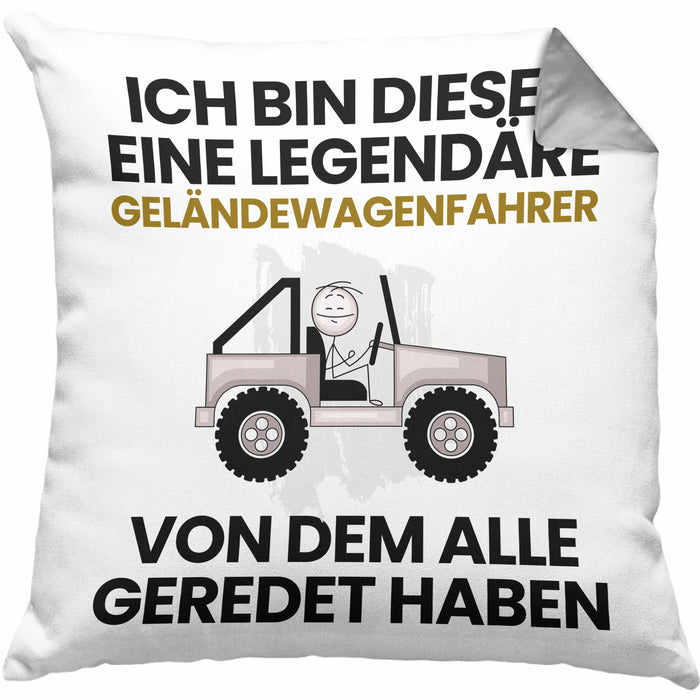 Geländewagenfahrer Geschenk Kissen mit Füllung 40x40 Lustige Geschenkidee Geburtstag für Geländewagenfahrer Ich Bin Dieser Legendäre Geländewagenfahrer Von Dem Alle Geredet Haben (Grau) Grau Trendation
