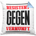 System Kissen mit Füllung 40x40 Geschenk Spruch Lustig Resistent Gegen Vernupft Geschenkidee Geburtstag (Grau) Blau Trendation