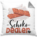 Schoko Dealer Kissen mit Füllung 40x40 Geschenk für Schokoladenverkäufer Geburtstag Spruch Geschenkidee (Grau) Grau Trendation