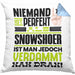 Snowshoer Geschenk Kissen mit Füllung 40x40 Lustige Geschenkidee für Snowshoer Geburtstag Niemand Ist Perfekt Aber Als Snowshoer Ist Man Nah Dran (Grau) Blau Trendation