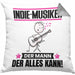 Indie-Musiker Kissen mit Füllung 40x40 Geschenk für Indie-Musiker Der Mann Der Alles Kann Geschenkidee zum Geburtstag (Grau) Grau Trendation