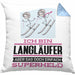 Langläufer Geschenk Kissen mit Füllung 40x40 Ich Bin Langläufer Aber Sag Doch Einfach Superheld Lustige Geschenkdiee für Langläufer (Grau) Blau Trendation