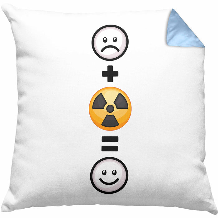 Radiologie Kissen mit Füllung 40x40 Geschenk für Radiologe Lustige Geschenkidee :( + Radiologie = :) (Grau) Blau Trendation