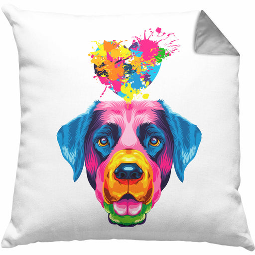 Labrador Herz Farbe Besitzer Kissen mit Füllung 40x40 Geschenk Lustiger Spruch Geschenkidee Labrador Liebhaber (Grau) Grau Trendation