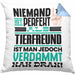 Tierfreund Geschenk Kissen mit Füllung 40x40 Lustige Geschenkidee für Tierfreund Geburtstag Niemand Ist Perfekt Aber Als Tierfreund Ist Man Nah Dran (Grau) Blau Trendation