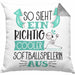 So Sieht Ein Richtig Cooler Softballspielerin Aus Geschenk Kissen mit Füllung 40x40 Lustiger Spruch Geschenkidee (Grau) Grau Trendation