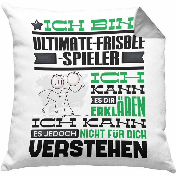 Ultimate-Frisbee-Spieler Geschenk Kaffee-Kissen mit Füllung 40x40 Geschenkidee für Ultimate-Frisbee-Spieler Ich Bin Ultimate-Frisbee-Spieler Ich Kann Es Dir Erklären Jedoch Nicht Für Dich Verstehen Spruch Lustig (Grau) Grau Trendation