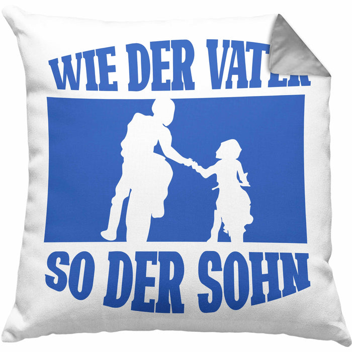 Lustige Motorrad-Kissen mit Füllung 40x40 für Vater und Sohn Geschenk zum Vatertag Wie Der Vater So Der Sohn (Grau) Grau Trendation