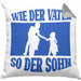 Lustige Motorrad-Kissen mit Füllung 40x40 für Vater und Sohn Geschenk zum Vatertag Wie Der Vater So Der Sohn (Grau) Grau Trendation