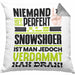 Snowshoer Geschenk Kissen mit Füllung 40x40 Lustige Geschenkidee für Snowshoer Geburtstag Niemand Ist Perfekt Aber Als Snowshoer Ist Man Nah Dran (Grau) Grau Trendation