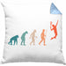 Lustige Badminton Kissen mit Füllung 40x40 Geschenk für Badmintonspieler Badminton Lehrer Coach Trainer Geschenkidee Evolution (Grau) Blau Trendation