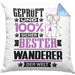 Wandern Geschenk Lustiger Spruch für Wandern Geschenkidee Bester Wandern Der WeltKissen mit Füllung 40x40 (Grau) Blau Trendation