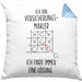 Versicherungsmakler Kissen mit Füllung 40x40 Geschenk Lustiger Spruch Ich Finde Immer Eine Lösung Kaffee (Grau) Blau Trendation