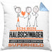 Halbschwager Geschenk Kissen mit Füllung 40x40 Ich Bin Halbschwager Aber Sag Doch Einfach Superheld Lustige Geschenkdiee für Halbschwager (Grau) Blau Trendation