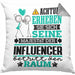 Influencer Geschenk Kissen mit Füllung 40x40 Lustiger Spruch Erheben Sie Sich Der Influencer Betritt den Raum (Grau) Grau Trendation