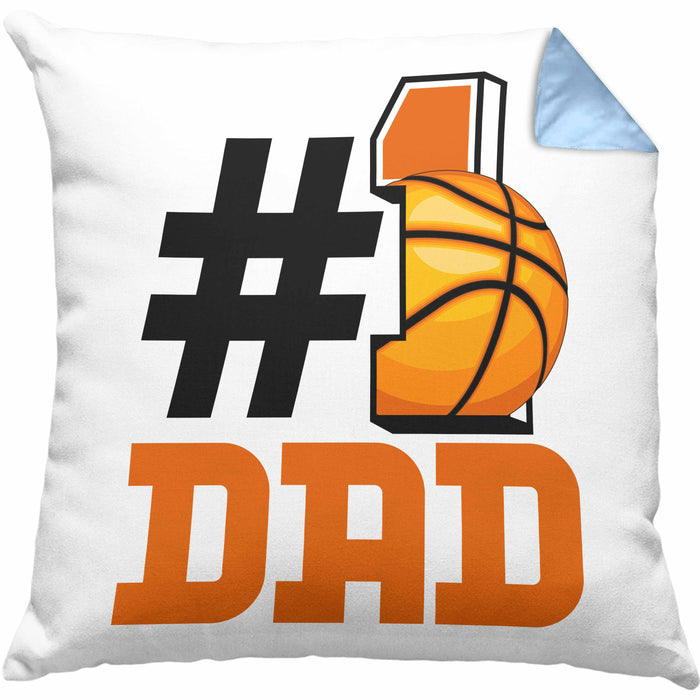Basketball-Trainer Basketballer Nummer 1 Dad Vater Kissen mit Füllung 40x40 Geschenk Basketball Papa Geschenkidee Bester Papa Der Welt Vatertag Lustige Geschenkidee (Grau) Blau Trendation