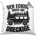 SUV Geschenk Der Eckige Muss Ins Dreckige Geländewagen Geschenkidee Kissen mit Füllung 40x40 (Grau) Grau Trendation
