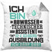 Abwassertechnischer Assistent Ausbildung Kissen mit Füllung 40x40 Geschenk Ich Bin Abwassertechnischer Assistent In Der Ausbildung Ich Darf Das Geschenkidee Spruch (Grau) Grau Trendation