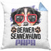 Berner Sennen Papa Besitzer Kissen mit Füllung 40x40 Geschenk Lustiger Spruch Geschenkidee Berner Sennen Liebhaber (Grau) Blau Trendation