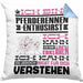 Pferderennen-Enthusiast Geschenk Kaffee-Kissen mit Füllung 40x40 Geschenkidee für Pferderennen-Enthusiast Ich Bin Pferderennen-Enthusiast Ich Kann Es Dir Erklären Jedoch Nicht Für Dich Verstehen Spruch Lustig (Grau) Blau Trendation