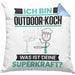 Outdoor-Koch Kissen mit Füllung 40x40 Geschenk für Outdoor-Koch Geburtstag Lustiger Spruch Was Ist Deine Superkraft (Grau) Blau Trendation