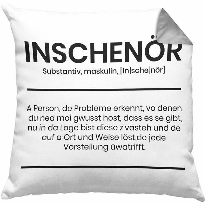 Ingenieur Kissen mit Füllung 40x40 Geschenk Ineschenör Geschenkidee Sprüche Ingenieurswesen Geschenkidee Definition (Grau) Grau Trendation