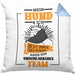 Lustige HundeKissen mit Füllung 40x40 Geschenk für Hundebesitzer zum Geburtstag Unschlagbares Team (Grau) Blau Trendation