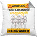 Chorsänger Kissen mit Füllung 40x40 Geschenk Lustiger Spruch Geschenkidee für Chorsänger Achtung Hochleistungs Chorsänger Bei Der Arbeit (Grau) Grau Trendation