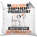 Hiphop-Produzent Kissen mit Füllung 40x40 Geschenk für Hiphop-Produzent Geburtstag Lustiger Spruch Was Ist Deine Superkraft (Grau) Grau Trendation