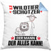 Wildtierschützer Kissen mit Füllung 40x40 Geschenk für Wildtierschützer Der Mann Der Alles Kann Geschenkidee zum Geburtstag (Grau) Blau Trendation