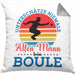 Boule Kissen mit Füllung 40x40 für Boule-Spieler als Geschenkidee Spruch Unterschätze Niemals Einen Alten Mann Beim Boule (Grau) Grau Trendation