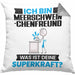 Meerschweinchenfreund Kissen mit Füllung 40x40 Geschenk für Meerschweinchenfreund Geburtstag Lustiger Spruch Was Ist Deine Superkraft (Grau) Grau Trendation