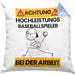Baseballspieler Kissen mit Füllung 40x40 Geschenk Lustiger Spruch Geschenkidee für Baseballspieler Achtung Hochleistungs Baseballspieler Bei Der Arbeit (Grau) Blau Trendation