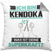 Kendoka Kissen mit Füllung 40x40 Geschenk für Kendoka Geburtstag Lustiger Spruch Was Ist Deine Superkraft (Grau) Grau Trendation