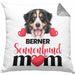 Berner Sennen Besitzer Mom Mama Kissen mit Füllung 40x40 Geschenk Lustiger Spruch Geschenkidee Berner Sennen Besitzerin (Grau) Grau Trendation