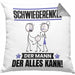Schwiegerenkel Kissen mit Füllung 40x40 Geschenk für Schwiegerenkel Der Mann Der Alles Kann Geschenkidee zum Geburtstag (Grau) Grau Trendation