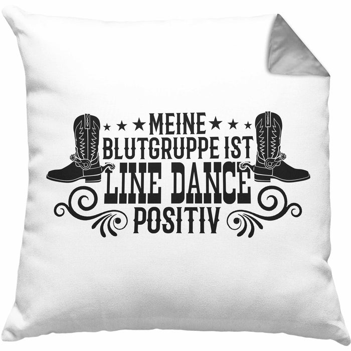 Kissen mit Füllung 40x40 Line Dance Motiv Geschenk für Line Dance Fans Tänzerin Geschenkidee Spruch (Grau) Grau Trendation