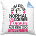 Pinguin Geschenk Kissen mit Füllung 40x40 Kinder Liebe Spruch Kollegin Freundin Pinguin Liebhaber Lustig (Grau) Blau Trendation