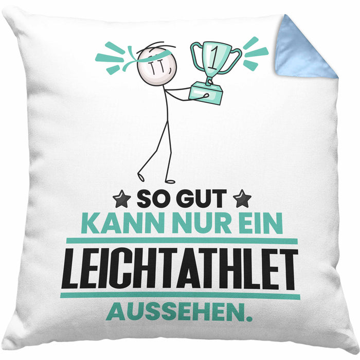 Leichtathlet Geschenk Kissen mit Füllung 40x40 So Gut Kann Nur Ein Leichtathlet Aussehen Geschenkidee (Grau) Blau Trendation